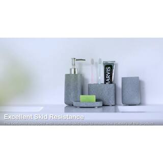 3-Piece Concrete Bath Accessory Set in Gray AM915C-119