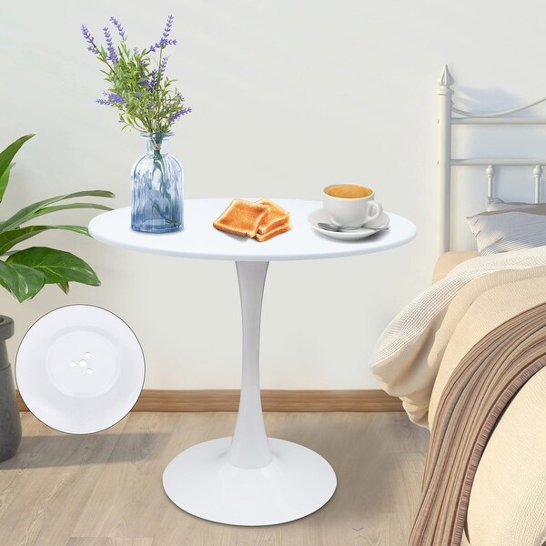 Side Table Round End Table Modern Home White Coffee Table - 31.5 * 28.7 * 19.7inch