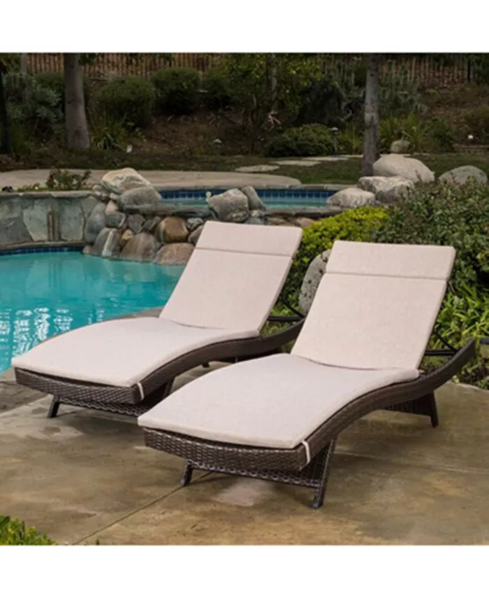 Noble House Holtan Outdoor Wicker Adjustable Chaise Lounge