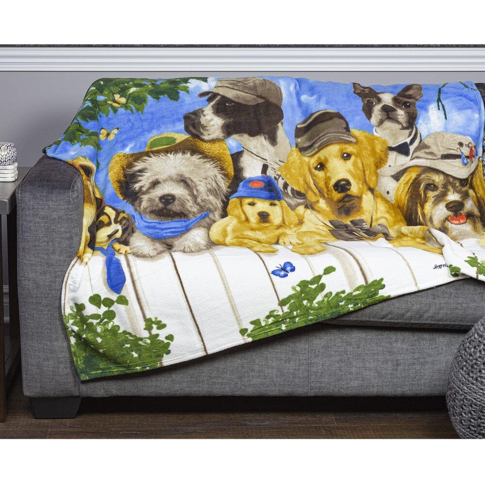 Dogs Outdoor Guys Super Soft Plush Fleece Throw Blanket