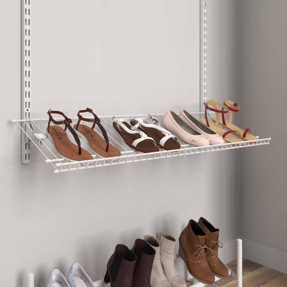 ClosetMaid ShelfTrack 11.25 in. D x 36 in. W x 4 in. H 5-Pair Ventilated Wire Shoe Shelf Steel Closet System 2846