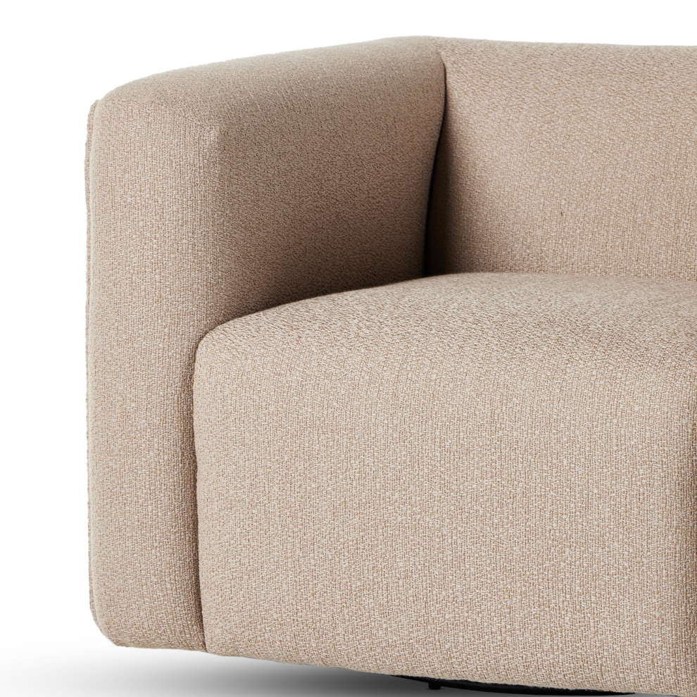 Wellborn Swivel Chair Kerbey Camel   Transitional   Armchairs And Accent Chairs   by Zin Home  Houzz