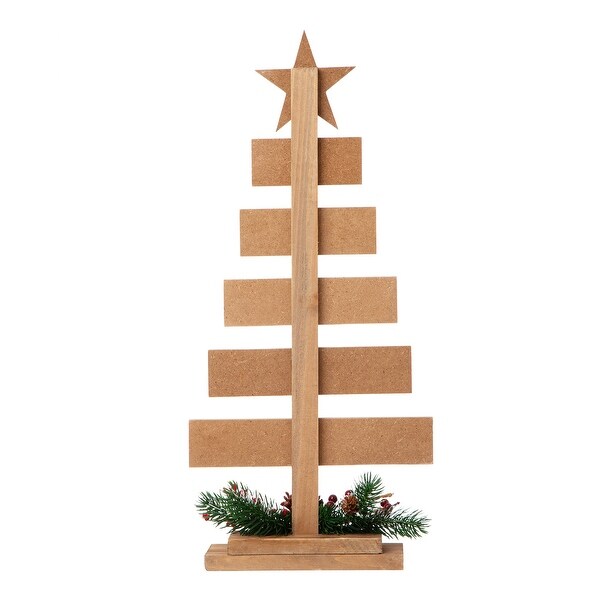 Glitzhome Wooden Xmas Table Tree Decor