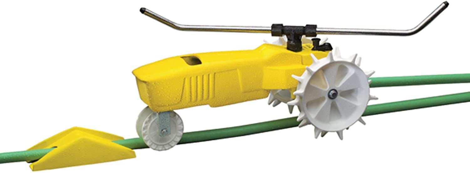 Nelson Traveling Sprinkler RainTrain 13，500 Square Feet Yellow 818653-1001