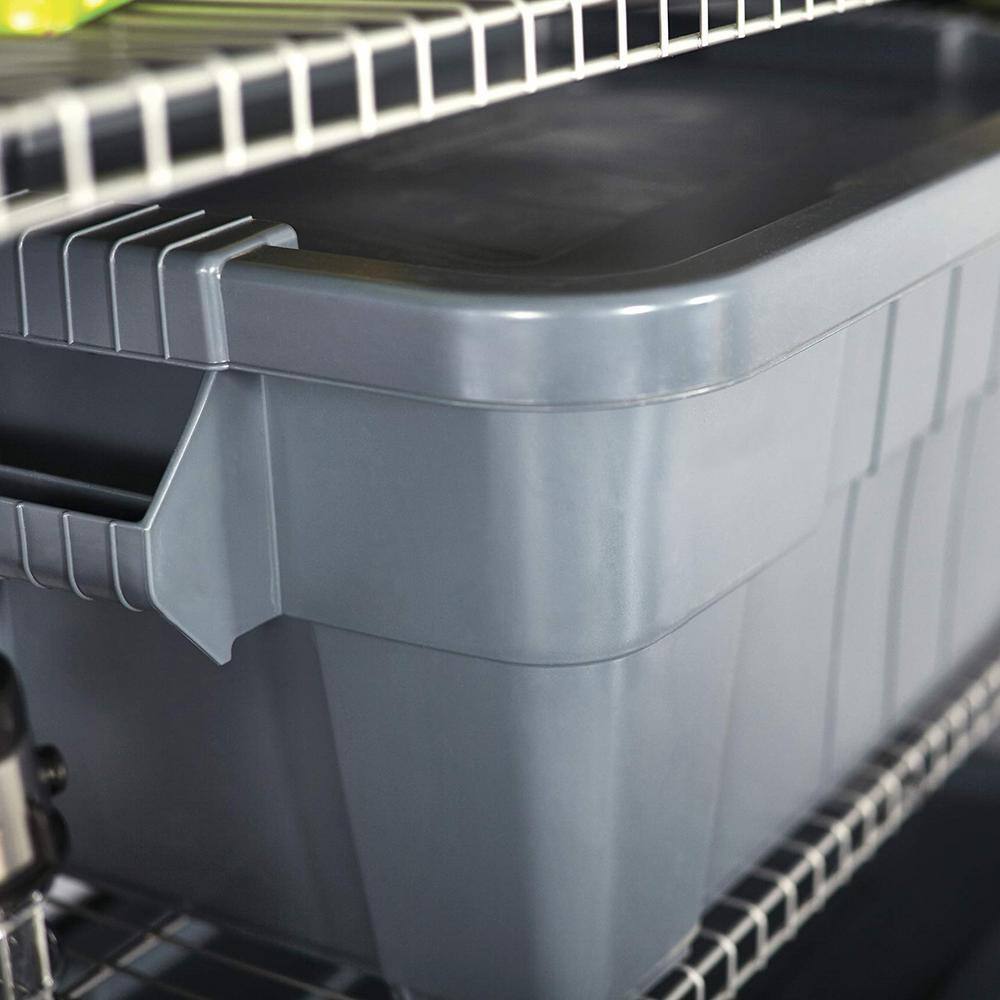 20 Gal. Plastic Durable Storage Bin with Lid in Gray (1-Pack) bin-454