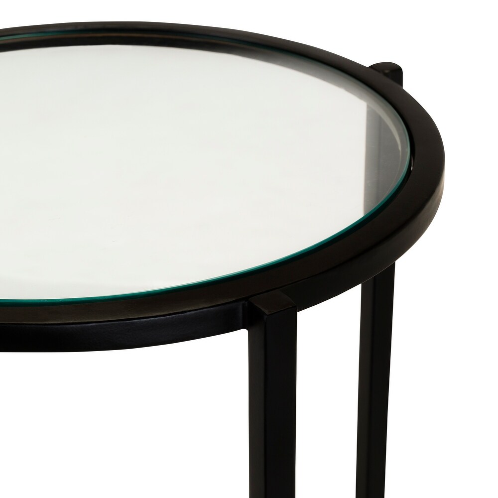 Alecsis Glass Round End Table