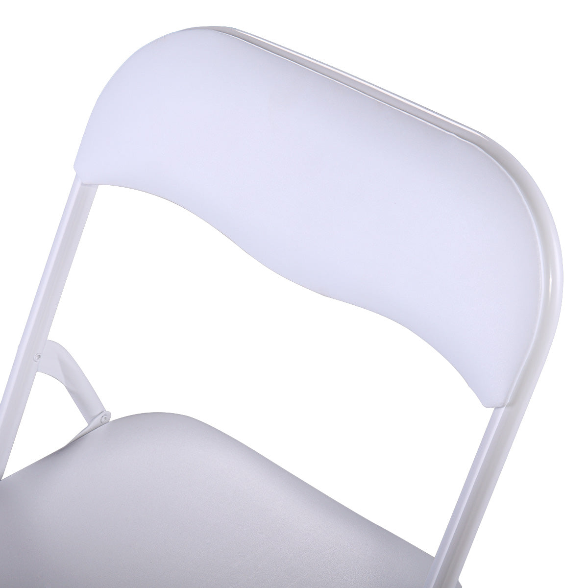 Jaxpety 5 Pack Commercial White Plastic Folding Chairs Stack-able Wedding Party Event