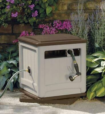 Suncast Smart Trak 225 ft. Stationary Hideaway Beige Hose Cabinet