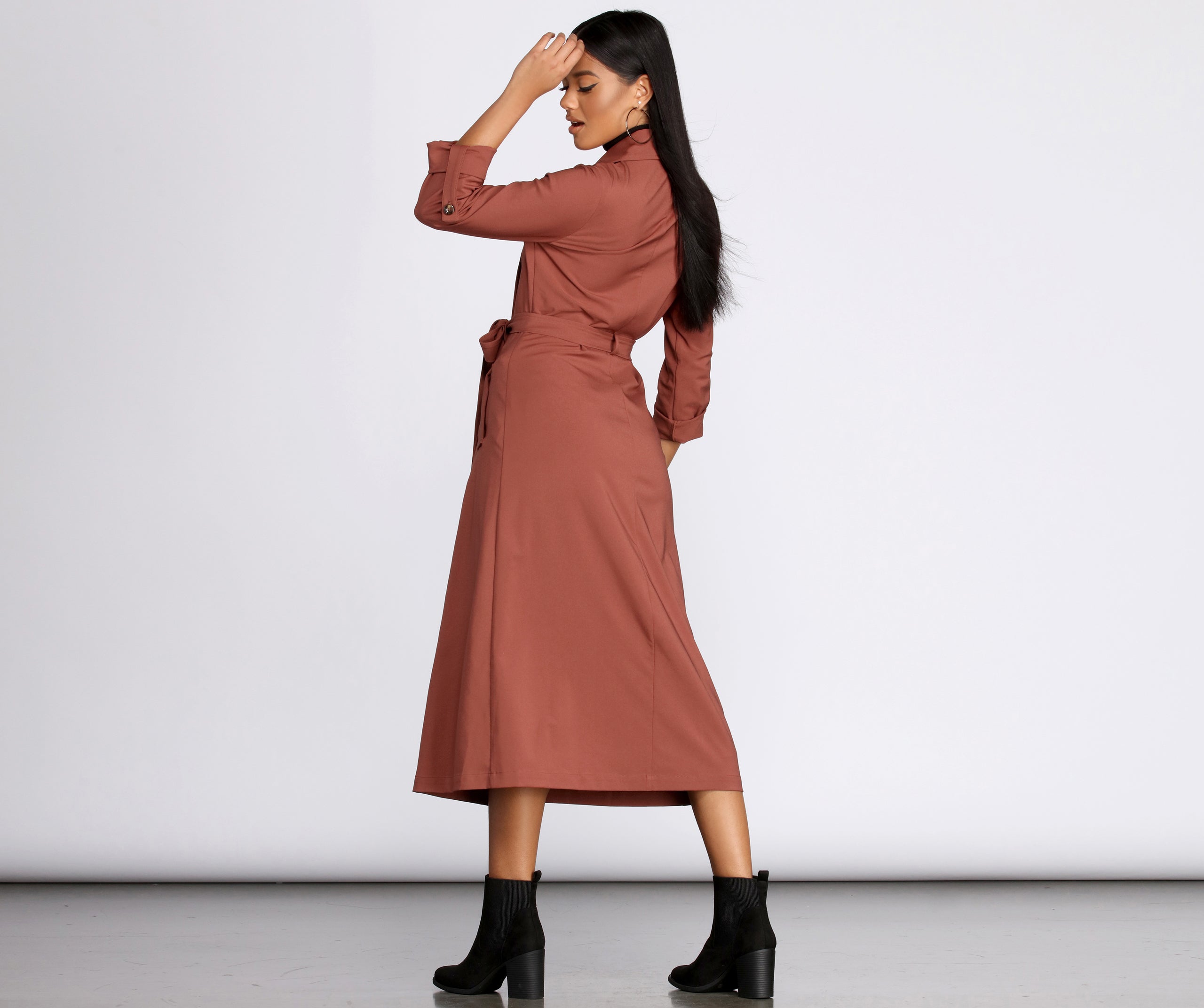 Double Trouble Long Trench Coat