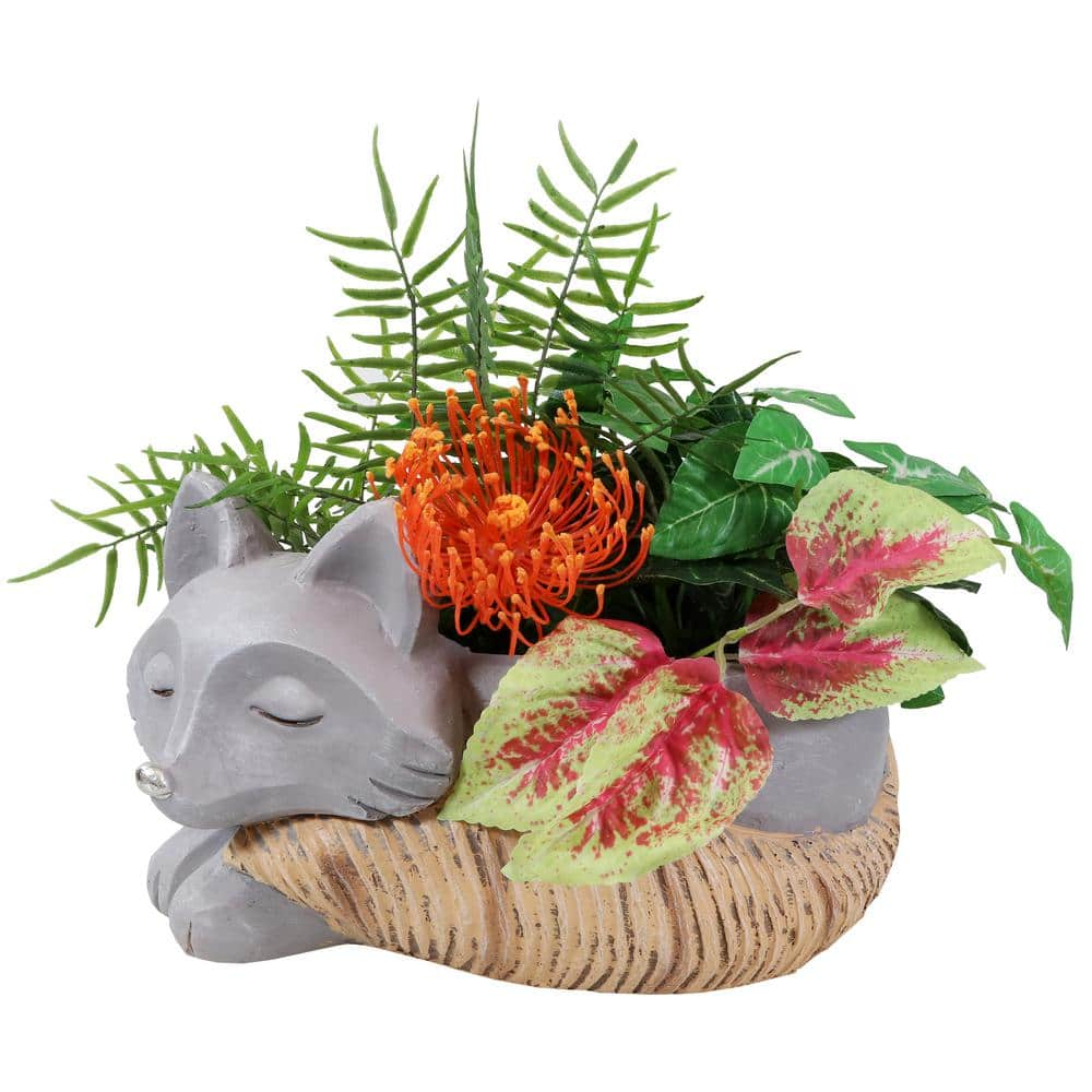 Sunnydaze Sunnydaze 8 in. Indoor Ceramic Planter Statue Finley The Fox ART-240