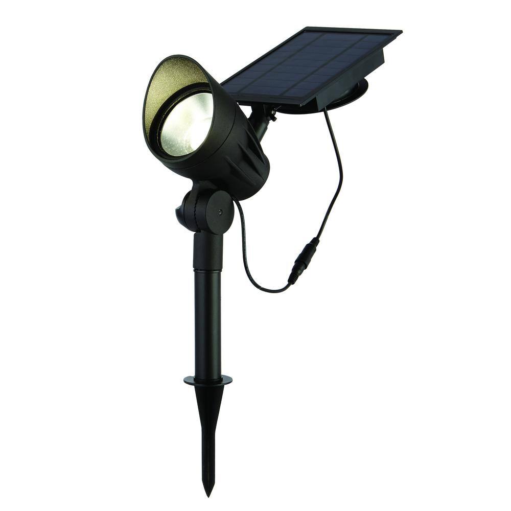 Hampton Bay Solar Black LED 100 Lumen Metal Spotlight NXT-3149B