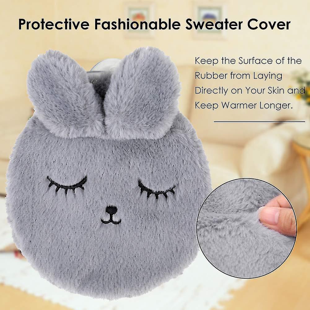 Hot Water Bottle With Cuddly Soft Hot Water Bottle For Children， Hot Water Bottle With Soft Cover， F