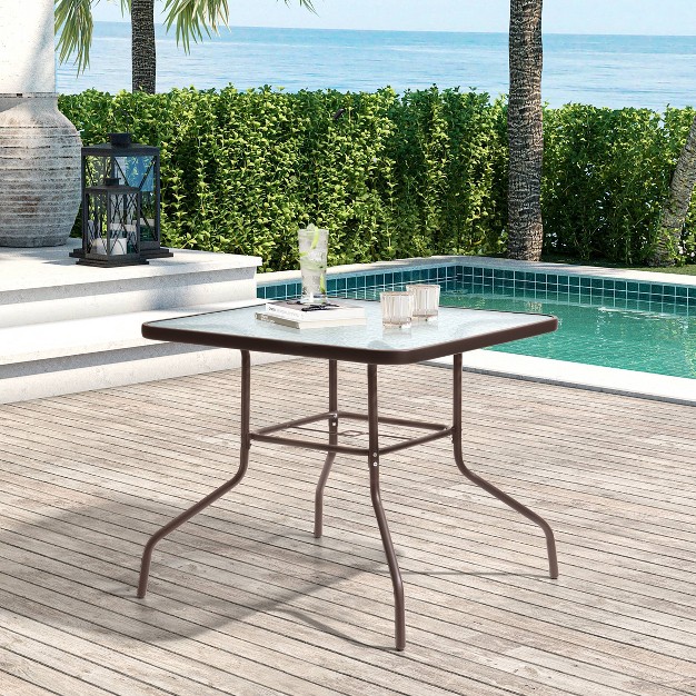 Outdoor Square Dining Table With Umbrella Hole Crestlive Products