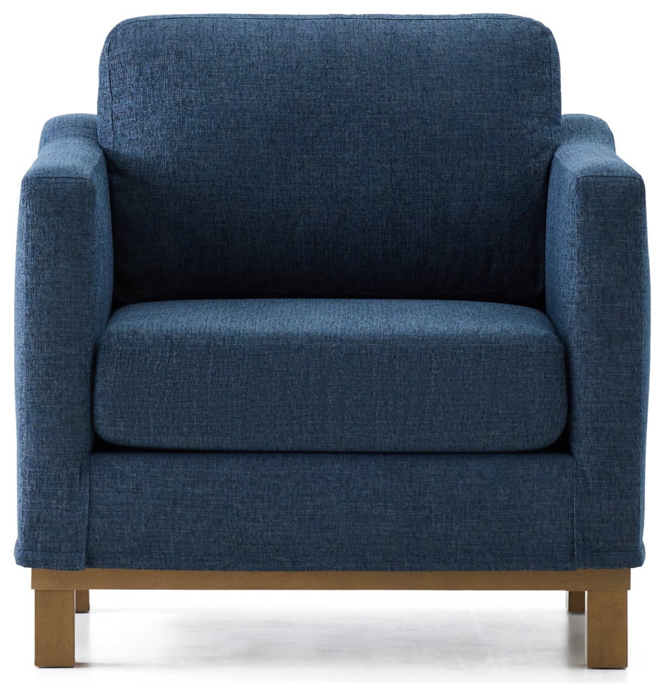 Classic Accent Chair  Oversized Cushioned Seat With Track Armrests   Transitional   Armchairs And Accent Chairs   by Declusia  Houzz