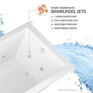 Universal Tubs Mali 5 ft. Acrylic Corner Drop-in Whirlpool Bath Tub in White HD6060VWR