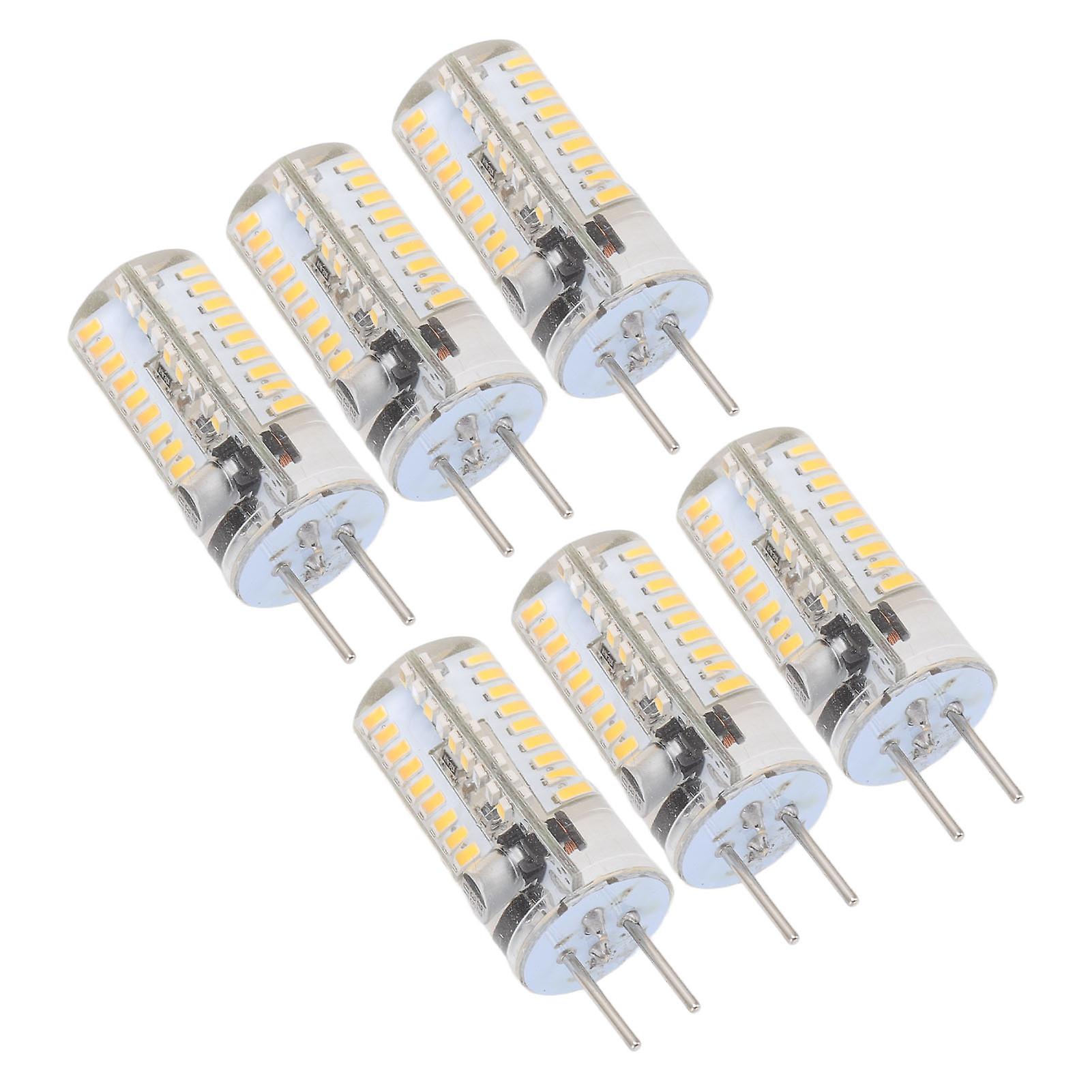 6Pcs GY6.35 LED Bulbs 5W AC 12V Warm White 2700 to 3000K White 6000 to 6500K 500LM 72LED Light Bulbs for Home Office Warm White