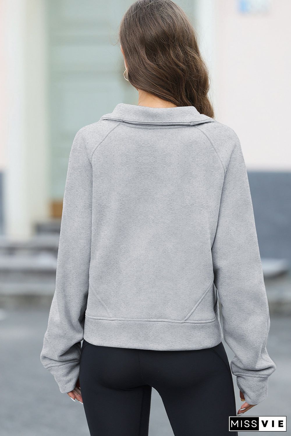 Half Zipper Kangaroo Pocket Sweatshirt