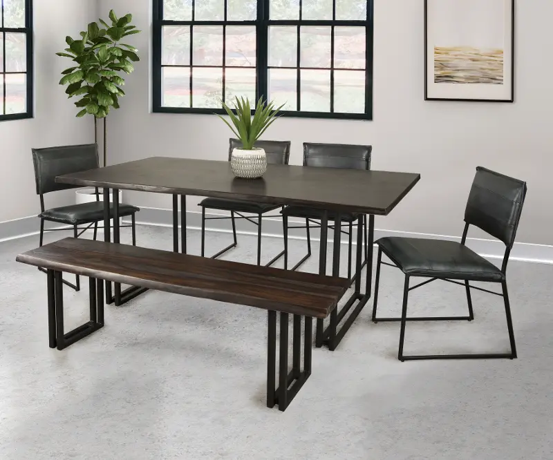 Manzanita Midnight 6 Piece Dining Set with Gray Chairs