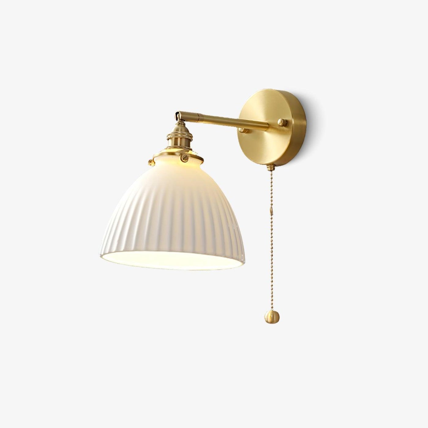 Brass Pleated Ceramic Wall Lamp