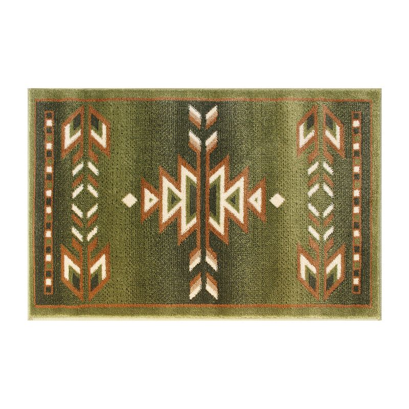 Masada Rugs Masada Rugs Southwest 2'x3' Native American Area Rug in Green