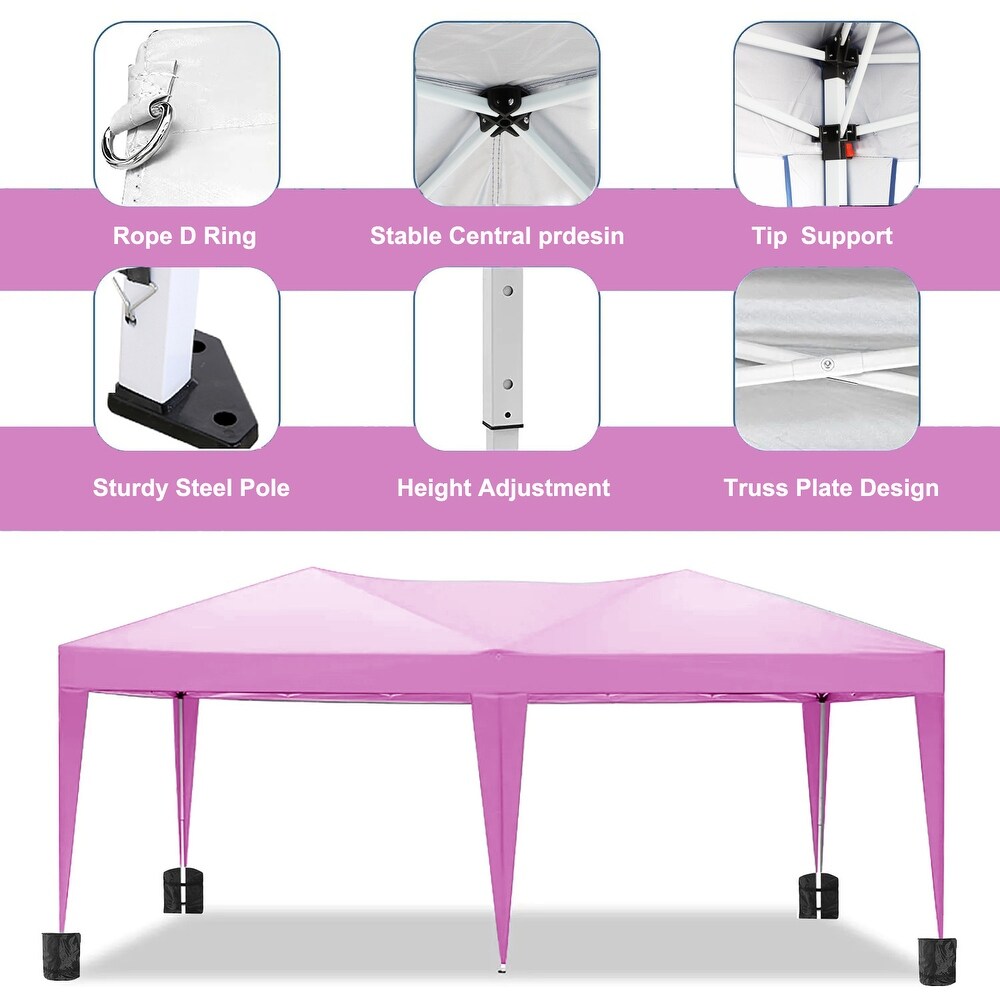 Pink 10 x 20 ft Multi Functional Canopy with Waterproof Oxford  6 Walls  Carry Bag