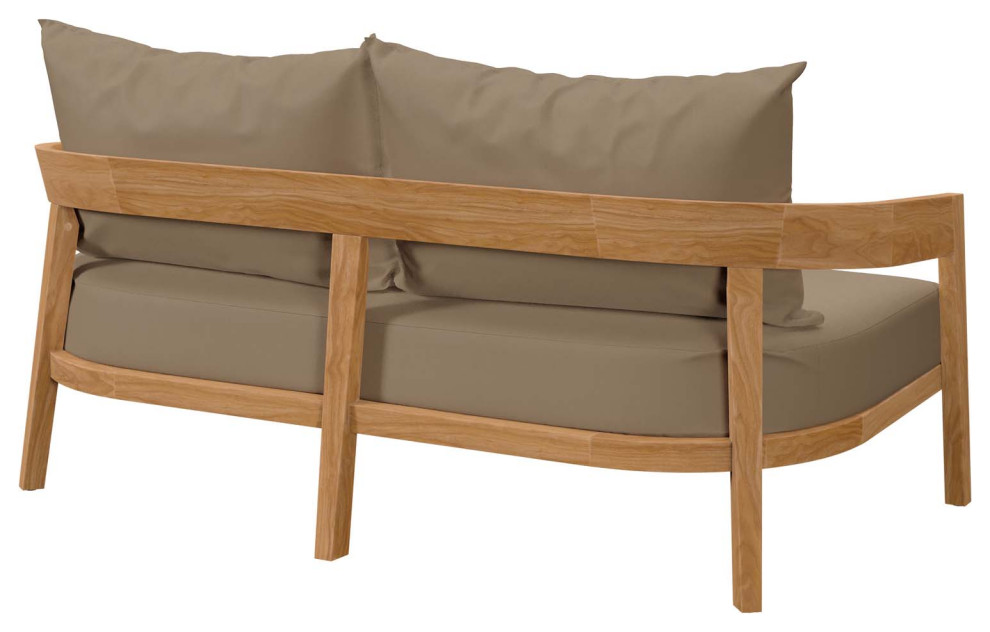 Brisbane Teak Wood Outdoor Patio Loveseat   Transitional   Outdoor Loveseats   by Modway  Houzz