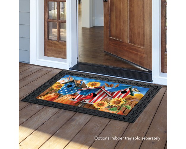 Briarwood Lane American Fall Birdhouses Doormat Patriotic Autumn