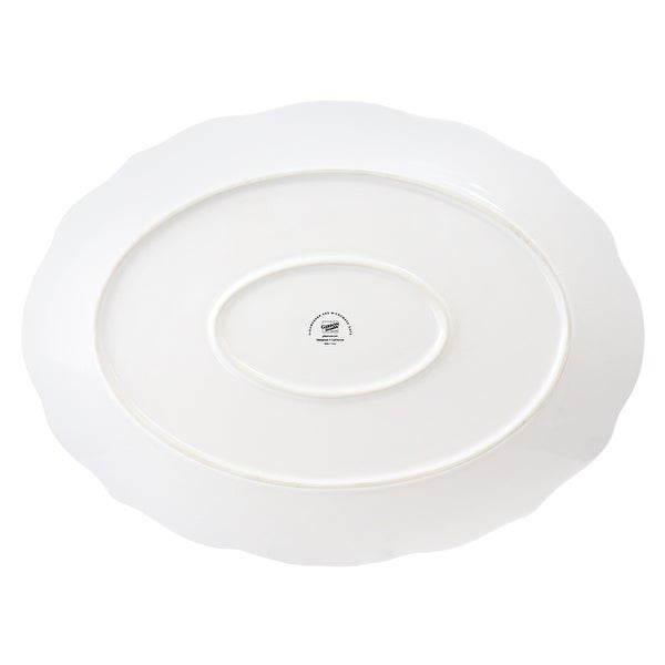 18.75 x 14 Inch Durastone Oval Platter in White