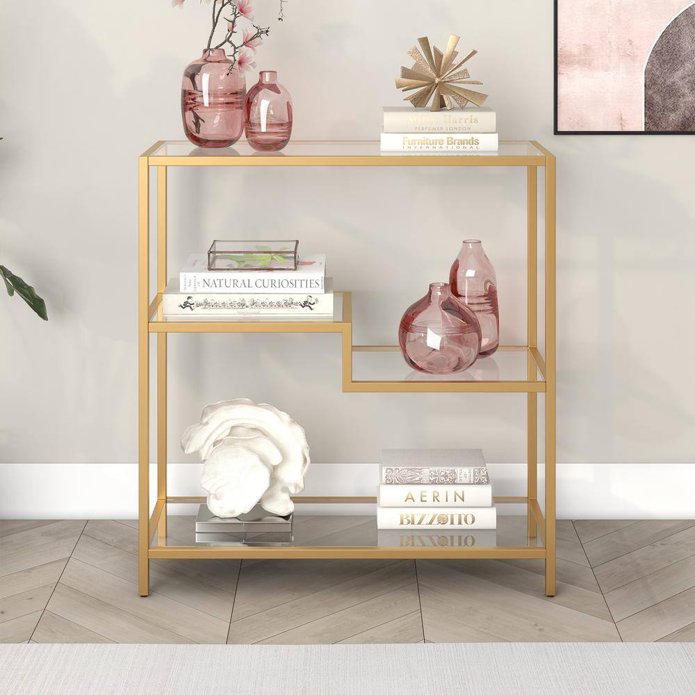 MeyerCross Johann 36 in. Gold 2-Shelf Standard Bookcase BK1051