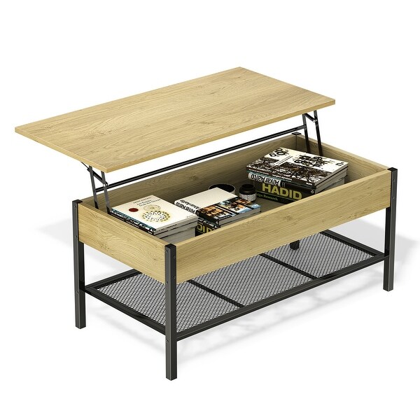 Adjustable Height Lift Top End Table with Sufficient Storage Space