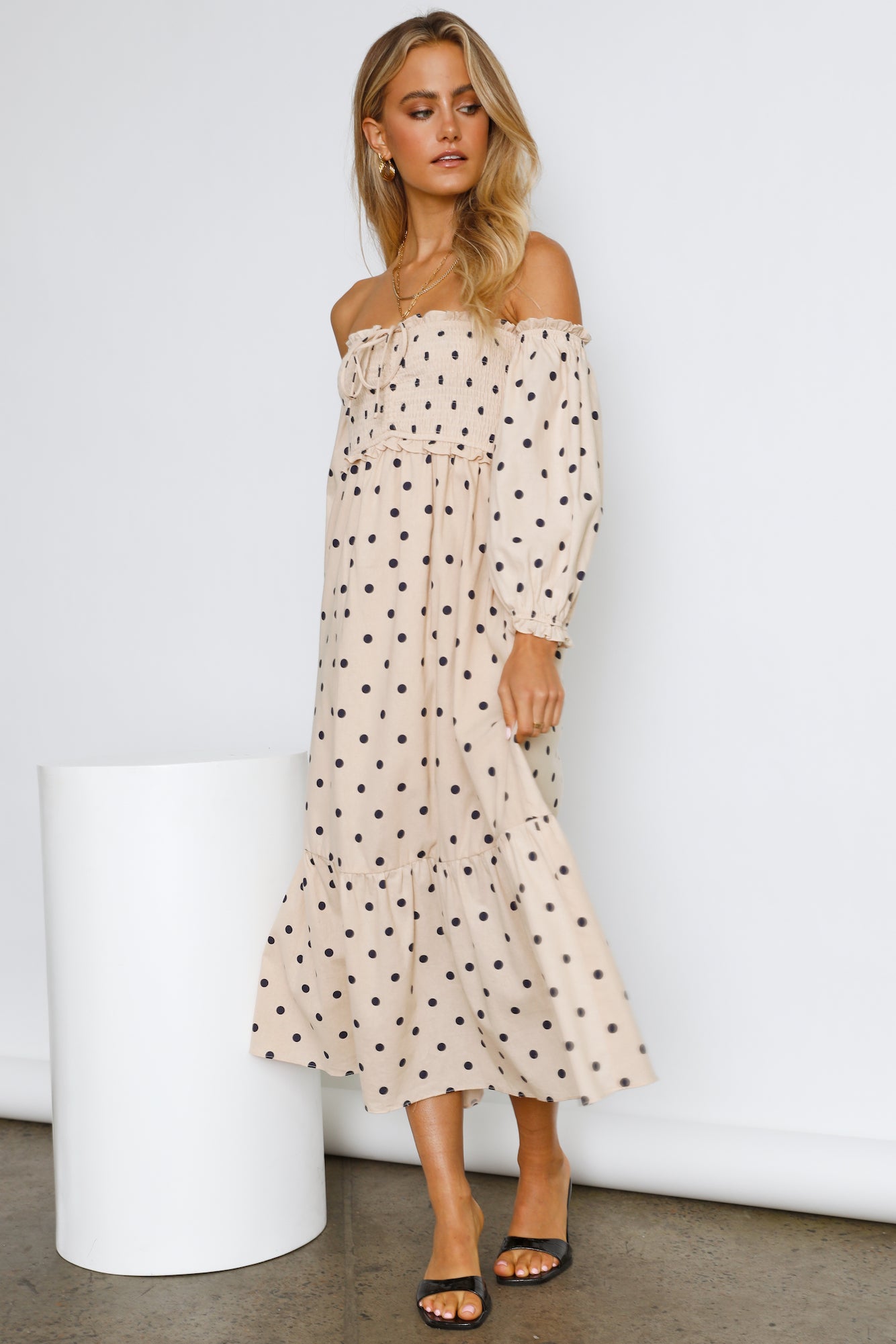 Kiss Me At Sunset Midi Dress Beige