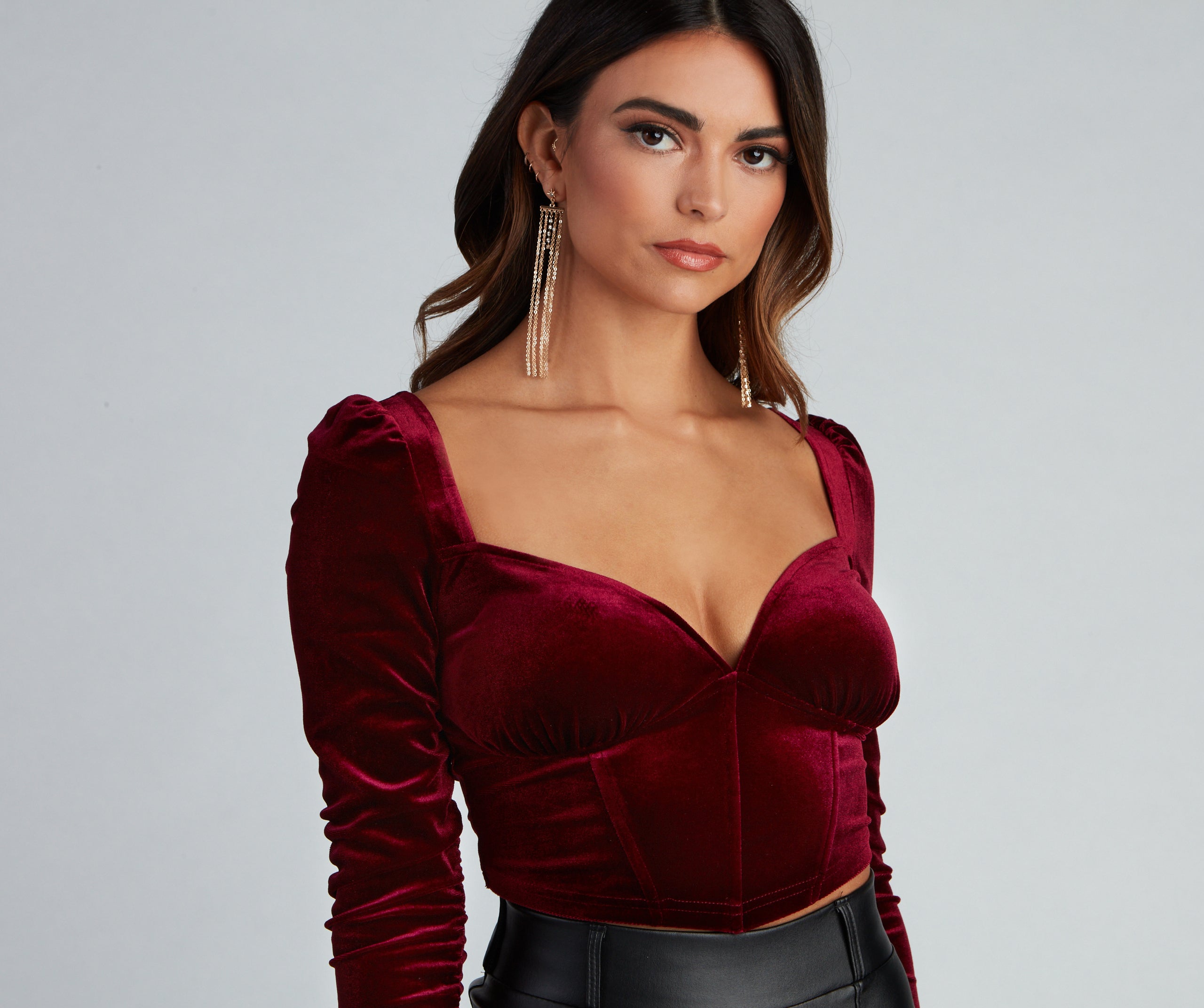 Luxe Velvet Corset Crop Top