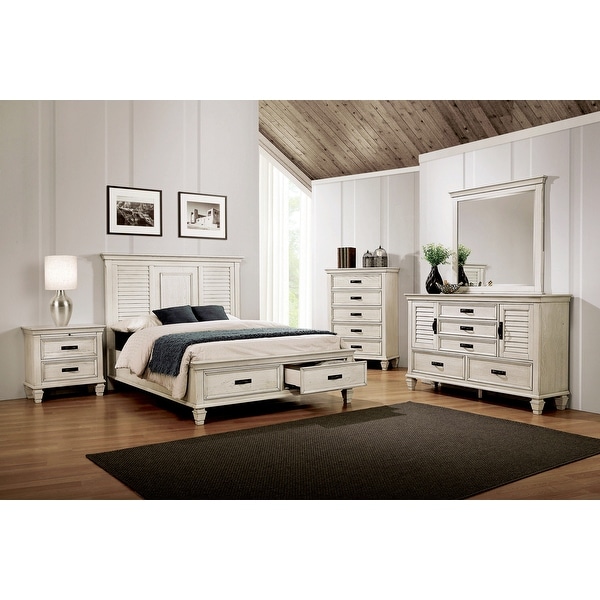 Capistrano Antique White 5-piece Bedroom Set with 2 Nightstands - - 35028938