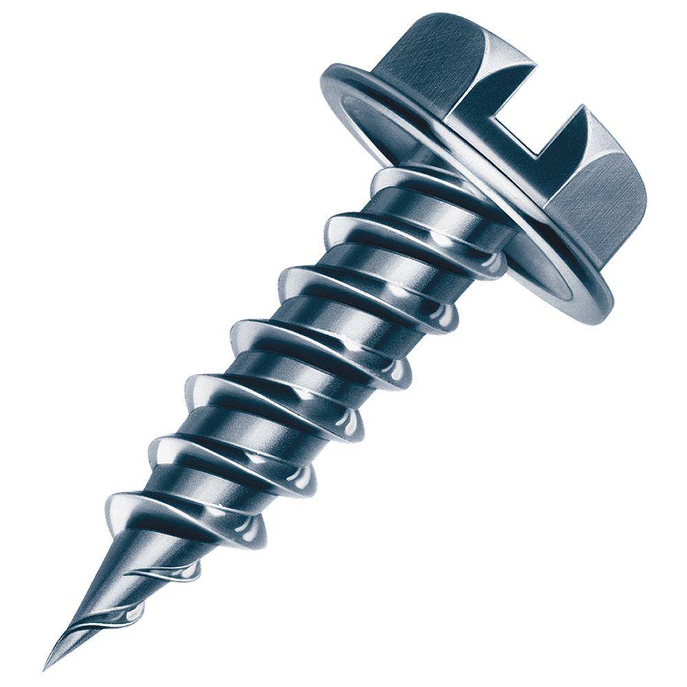 Malco #7 12 in. Slotted Hex-Head Sheet Metal Screw (1000-Pack) HW7X12ZTS