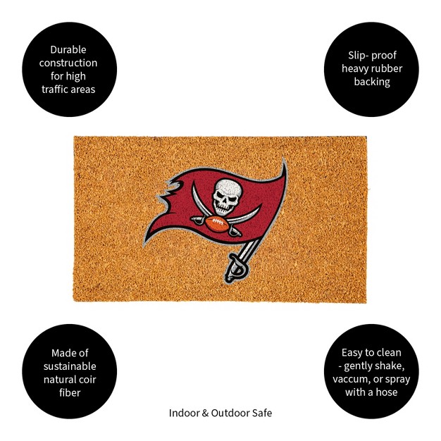 Evergreennfltampa Bay Buccaneers Logo Natural Coir 28 X 16 Inches Indoor Outdoor Doormat