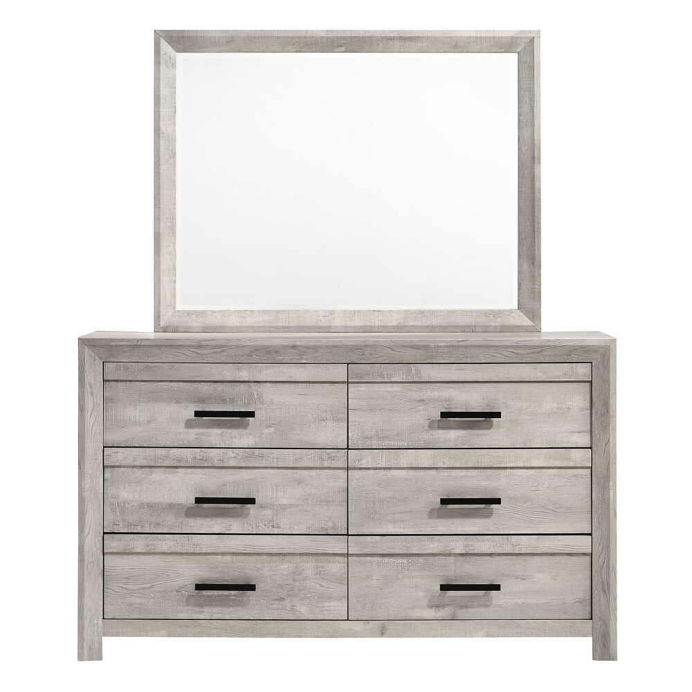 Picket House Furnishings Keely 6 Drawer Dresser   Mirror Set in White