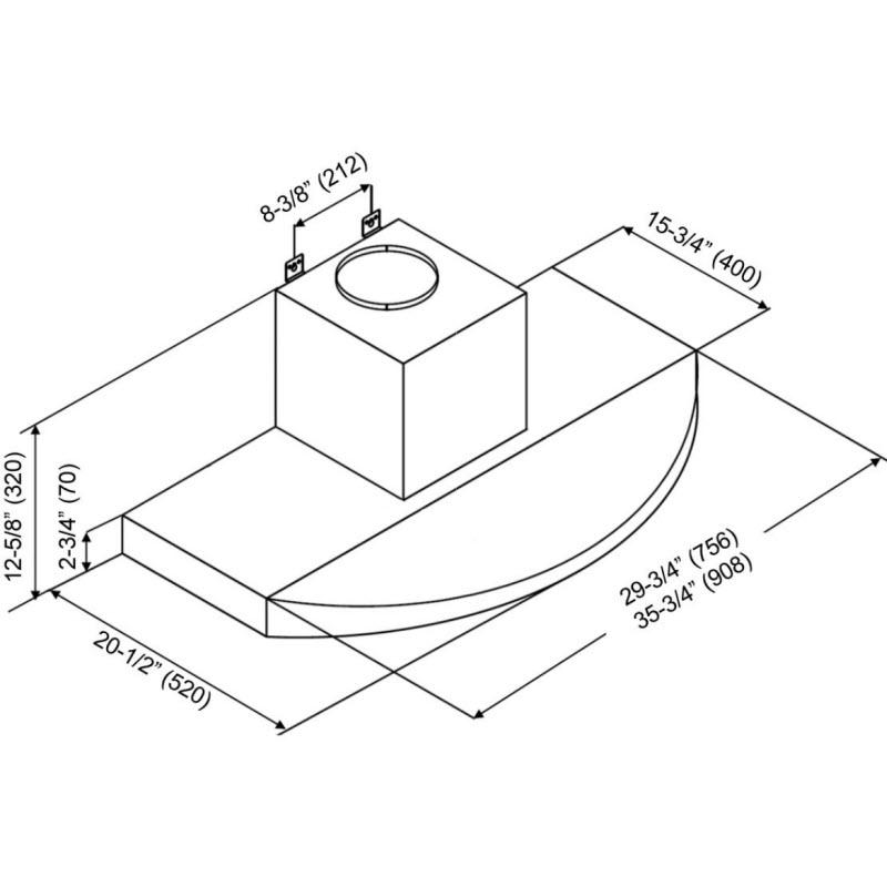 Kobe 36-inch Wall Mount Range Hood RA3836SQB-WM-1