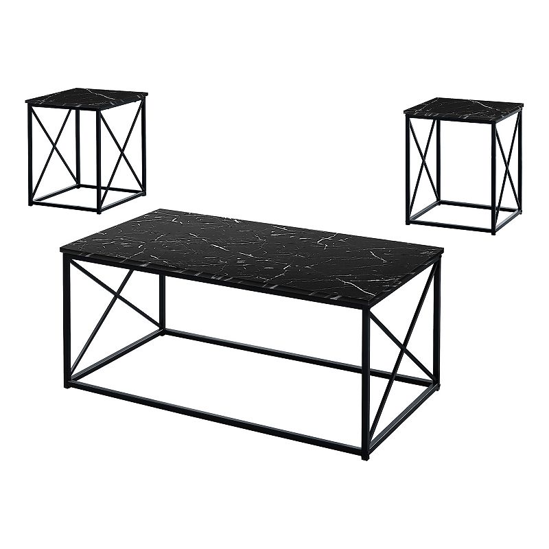 Monarch X-Frame Coffee and End Table 3-piece Set