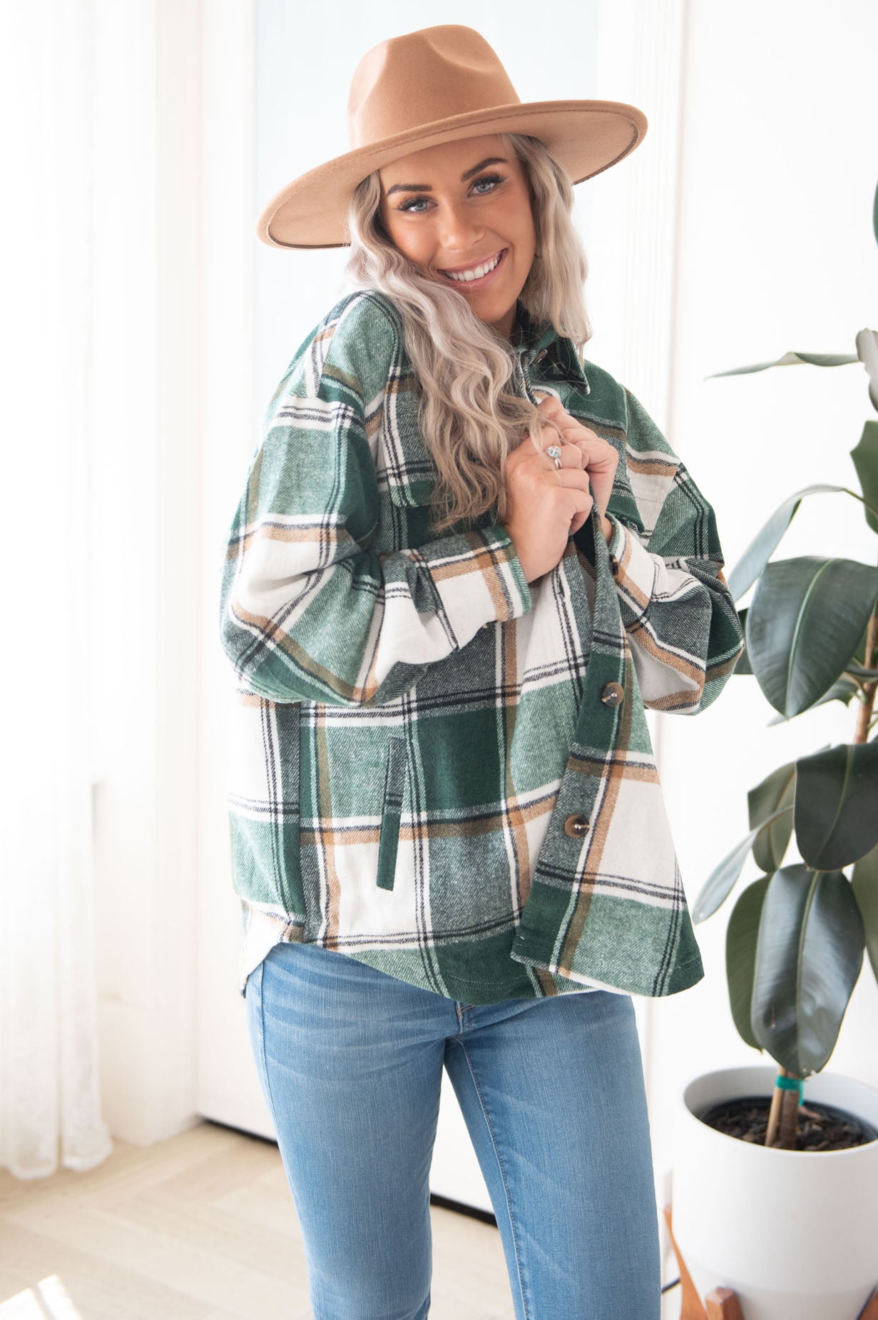 Forever Cozy Modest Plaid Jacket