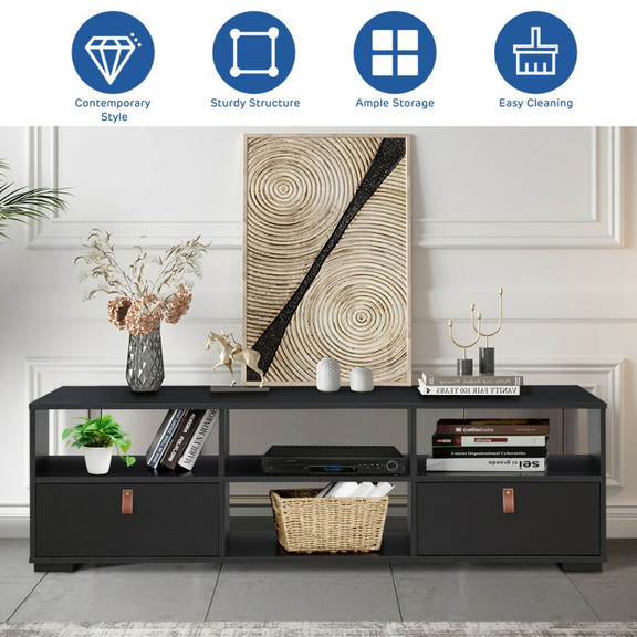 Costway 39681245 TV Stand Entertainment Media Cent...