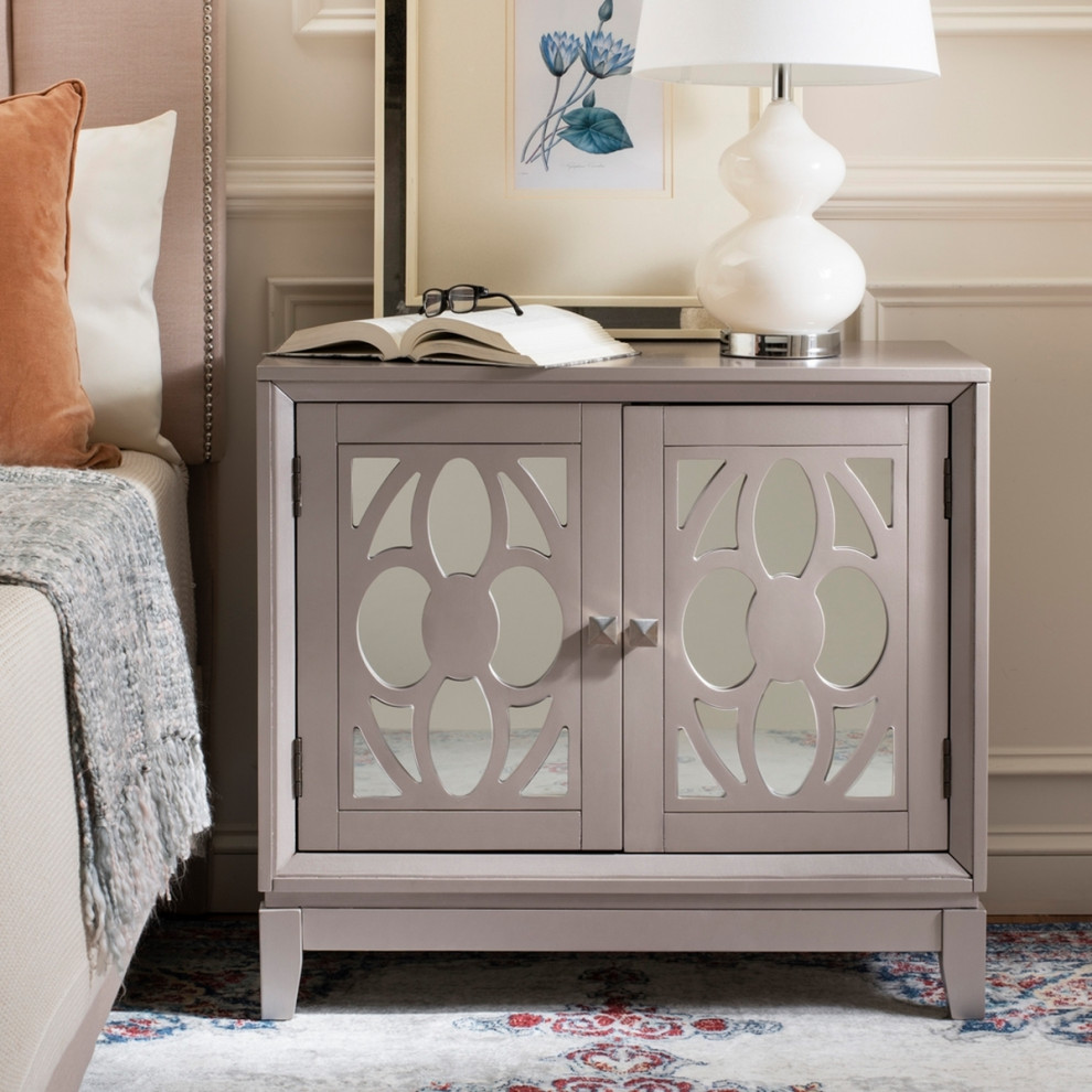 Kay 2 Door Chest Champagne/ Mirror   Transitional   Accent Chests And Cabinets   by Peachtree Fine Furniture  Houzz