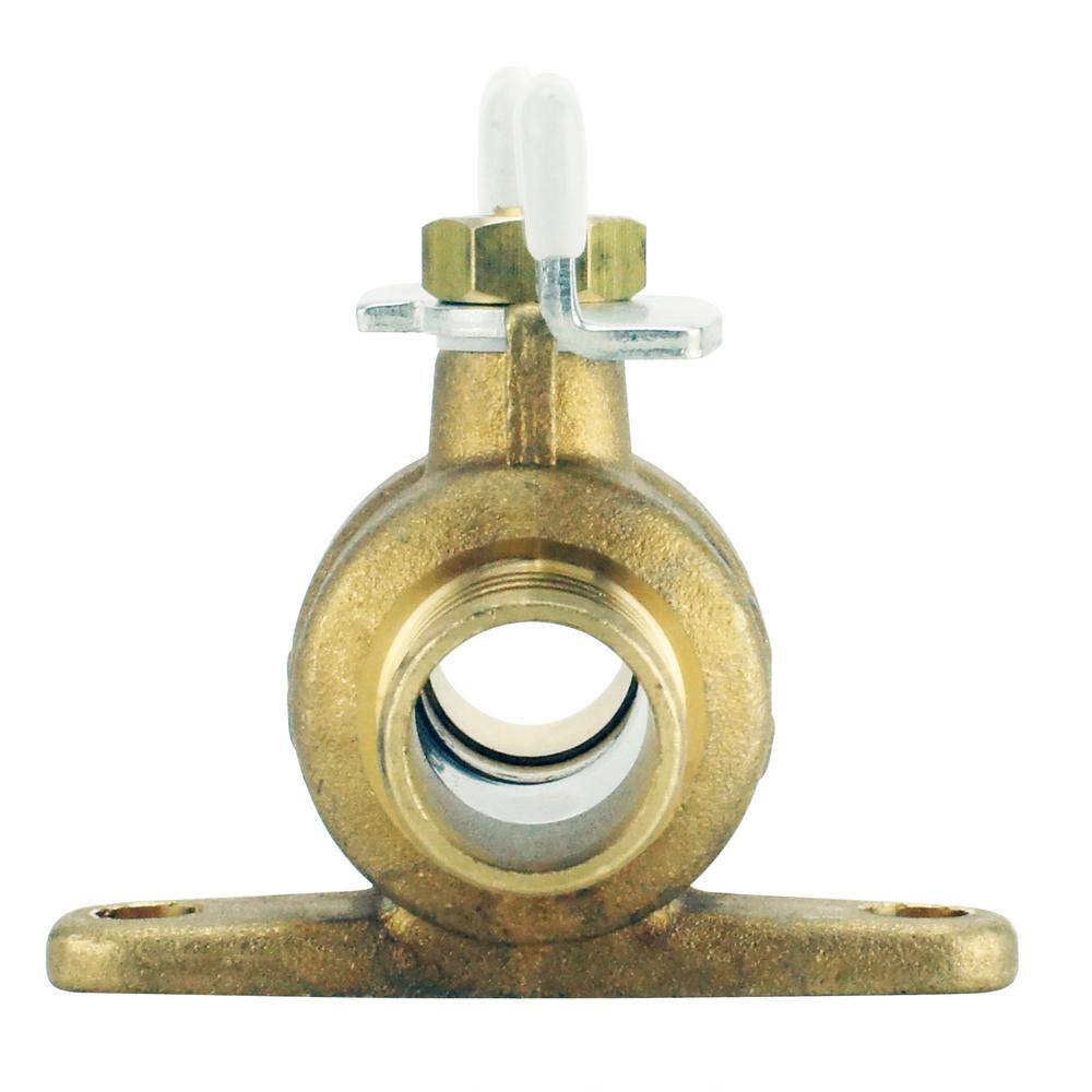 Apollo 34 in. Brass PEX-B Barb Ball Valve with Tee Handle and Mounting Pad APXV34T