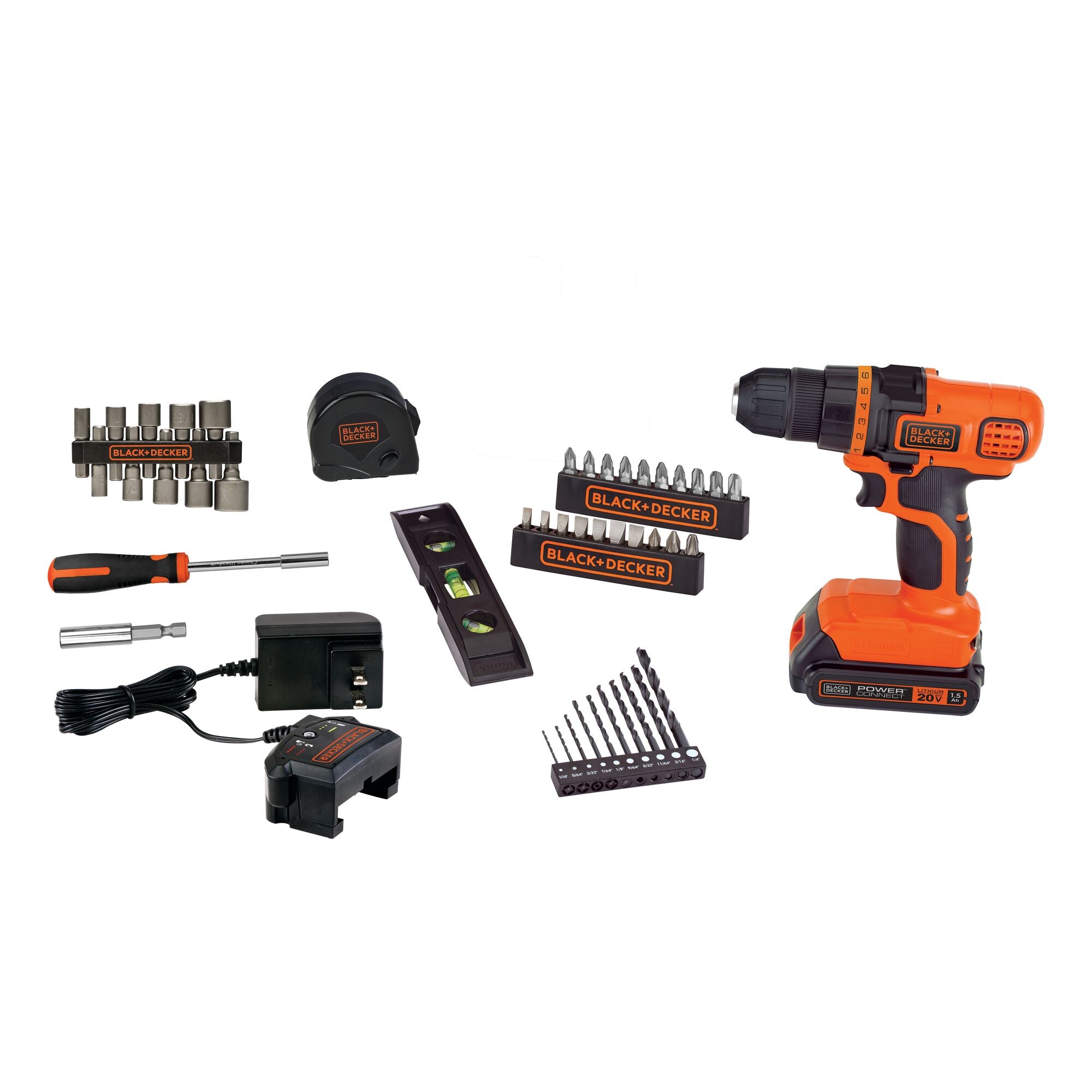 20V MAX* POWERCONNECT™ Cordless Drill/Driver + 44 Pc. Home Project Kit