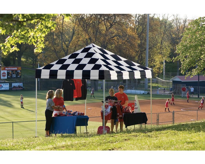 ShelterLogic 10 x 10 HD Series Pop Up Canopy， Checkered Flag Cover - 22565