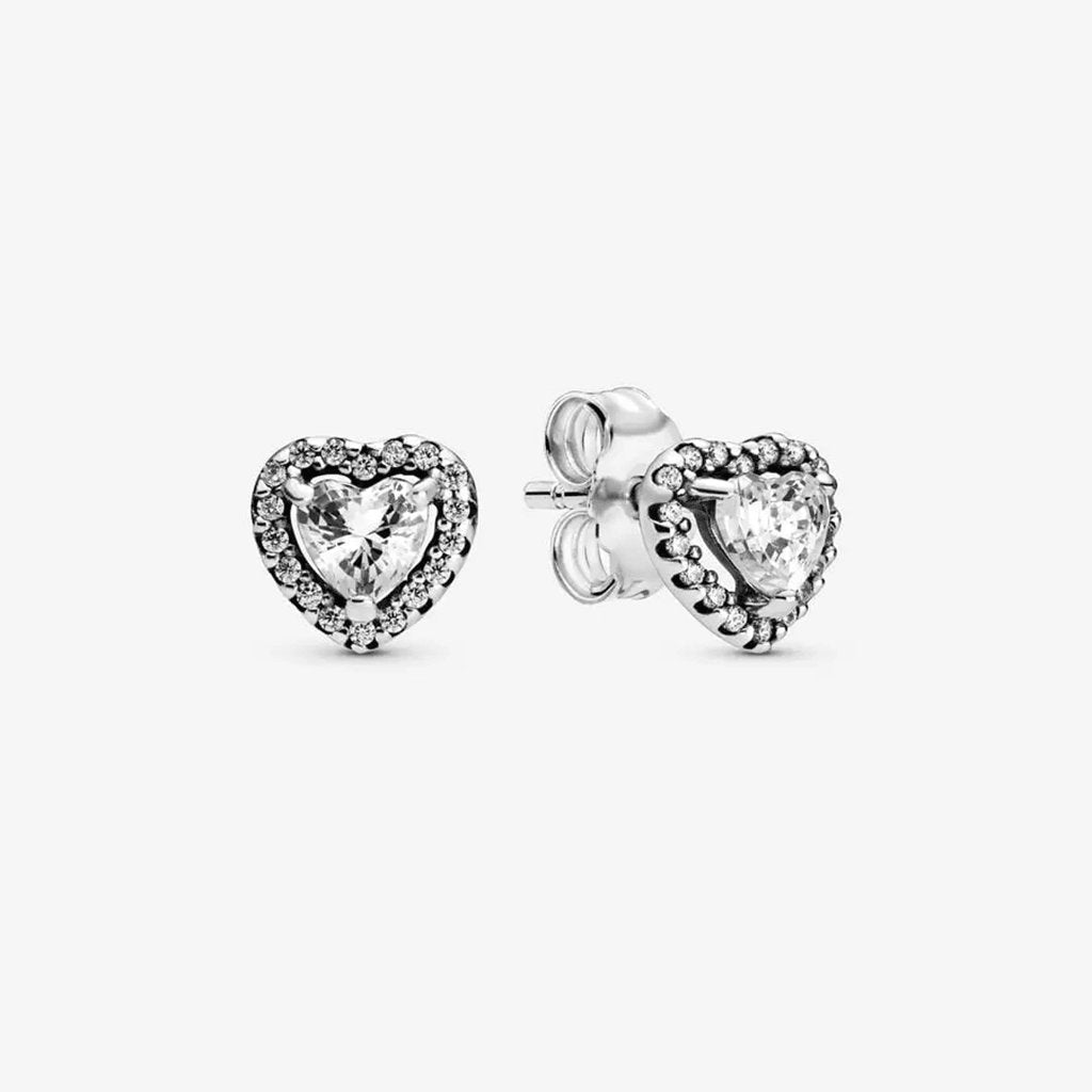 PANDORA  Elevated Heart Stud Earrings