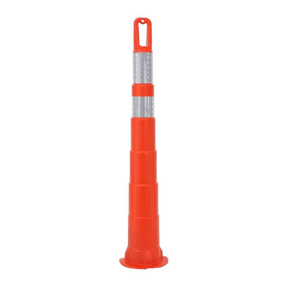 Three D Traffic Works 42 in. Orange Safety Cone without Base and 6 in. and 4 in. High-Intensity Sheeting 755078