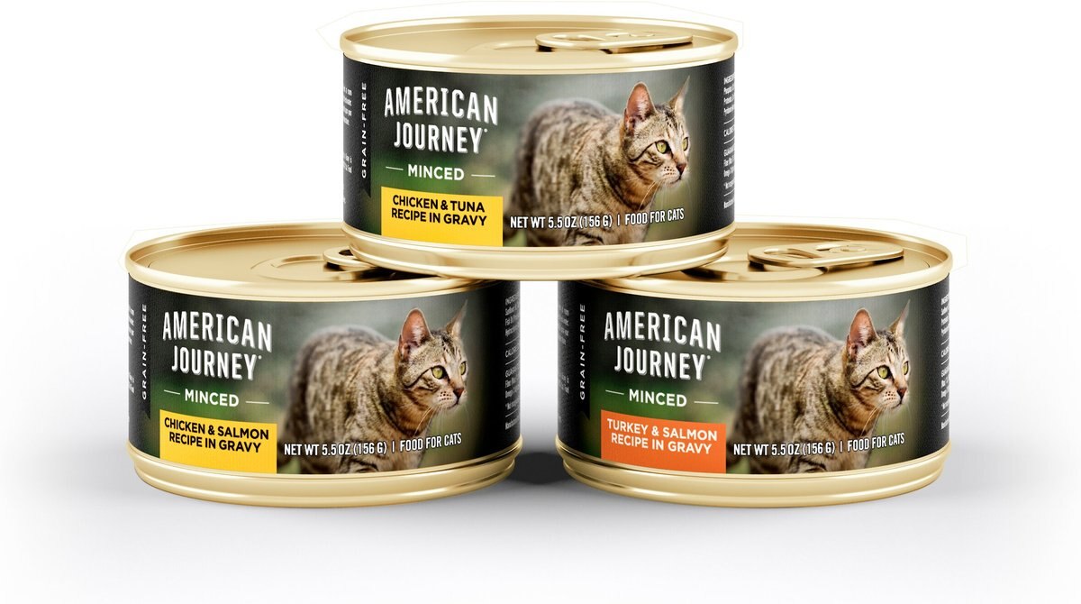 American Journey Minced Poultry and Seafood in Gravy Variety Pack Grain-Free Canned Cat Food