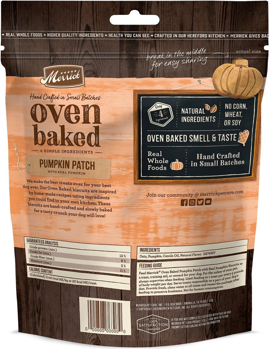 Merrick Oven Baked Pumpkin Patch w/ Real Pumpkin Dog Treats