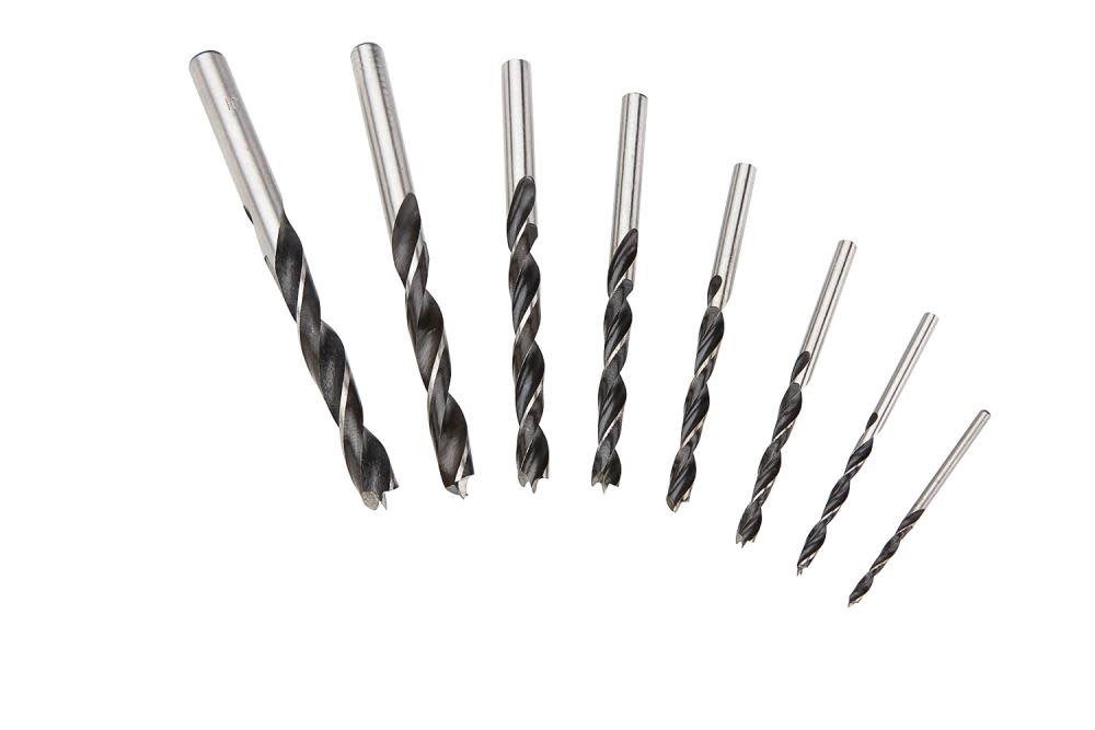 8 piece Chrome Vanadium Metric Brad Point Bit Set ;