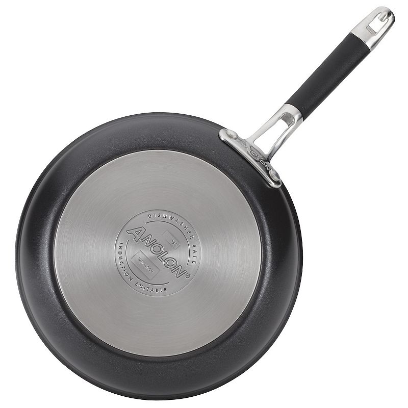 Anolon SmartStack Hard-Anodized Nesting Skillet Set， 2-Piece， Black